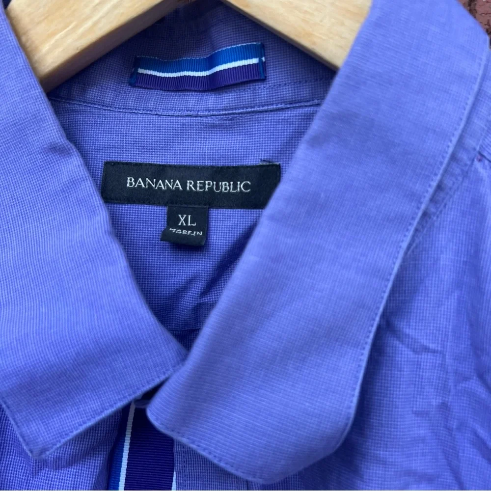 Banana Republic Dusty Purple Collared Short Sleeve Polo Dress Shirt